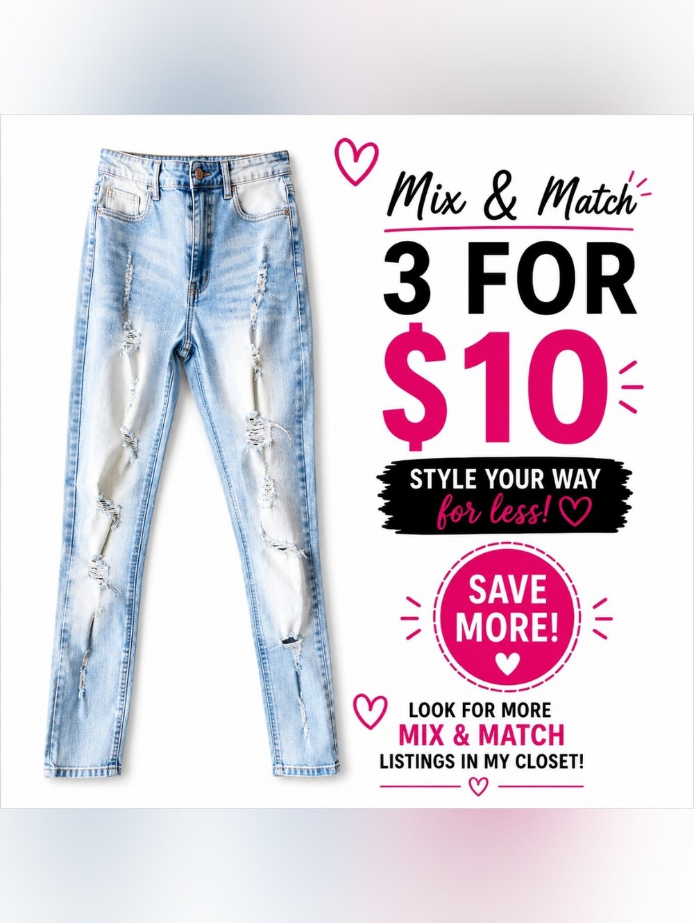 •The Map Distressed Skinny Jeans